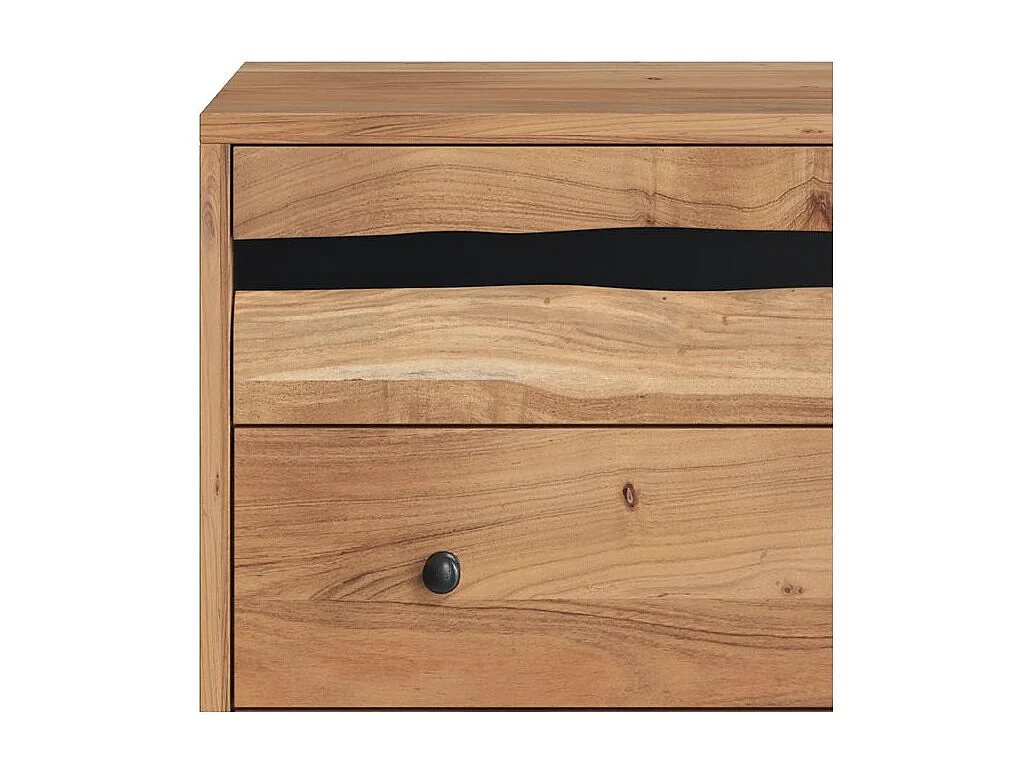 Cassettiera in legno d'acacia e metallo, 3 cassetti - Alabama