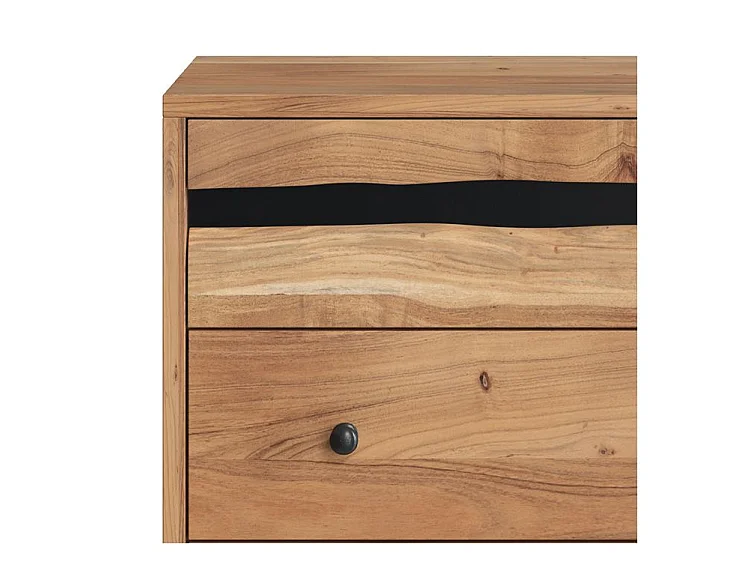 Cassettone in legno di acacia e metallo, 3 cassetti - Alabama