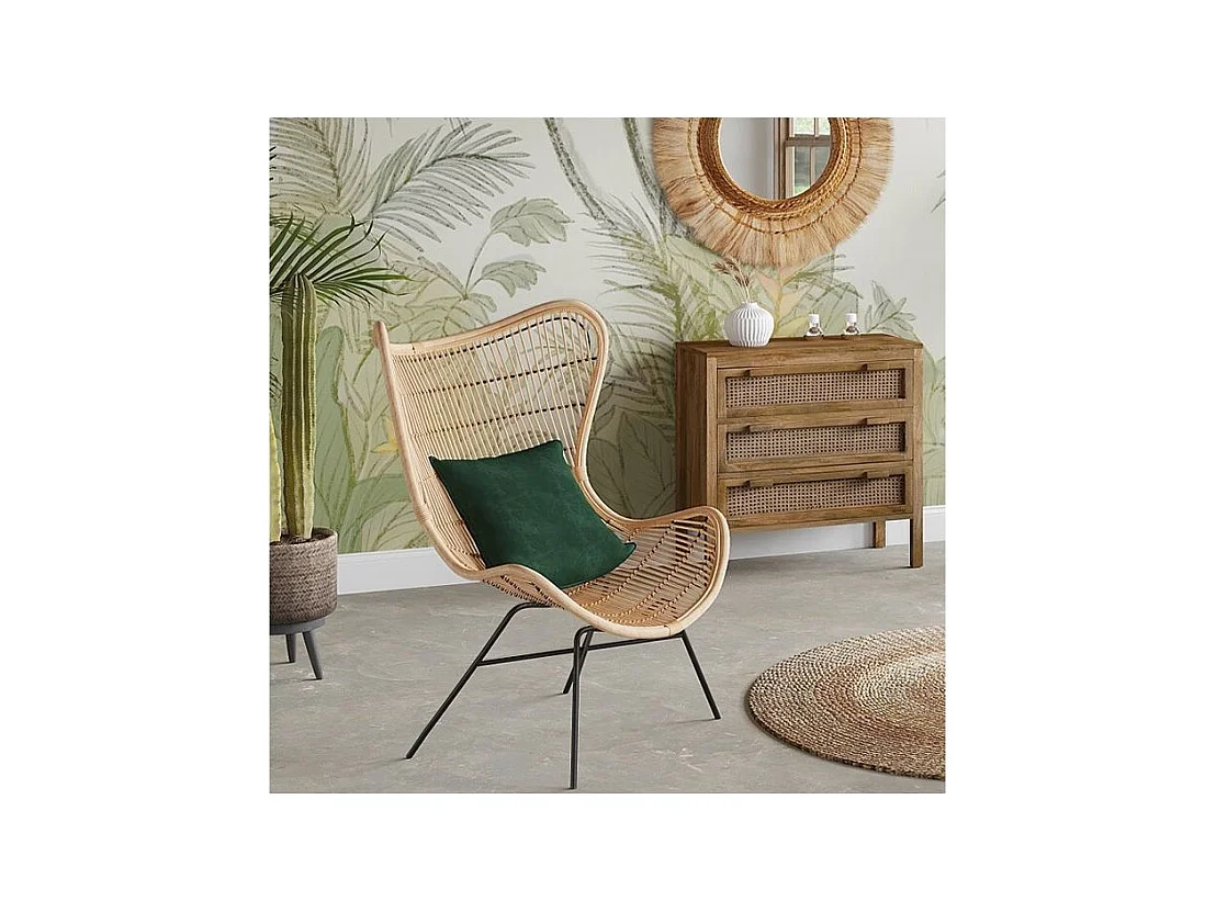 Cassettiera a 3 cassetti in legno e canna - Tiki