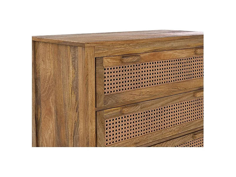 Cassettiera a 3 cassetti in legno e canna - Tiki