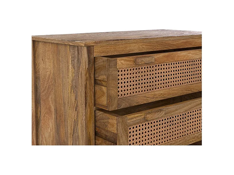 Cassettiera a 3 cassetti in legno e canna - Tiki