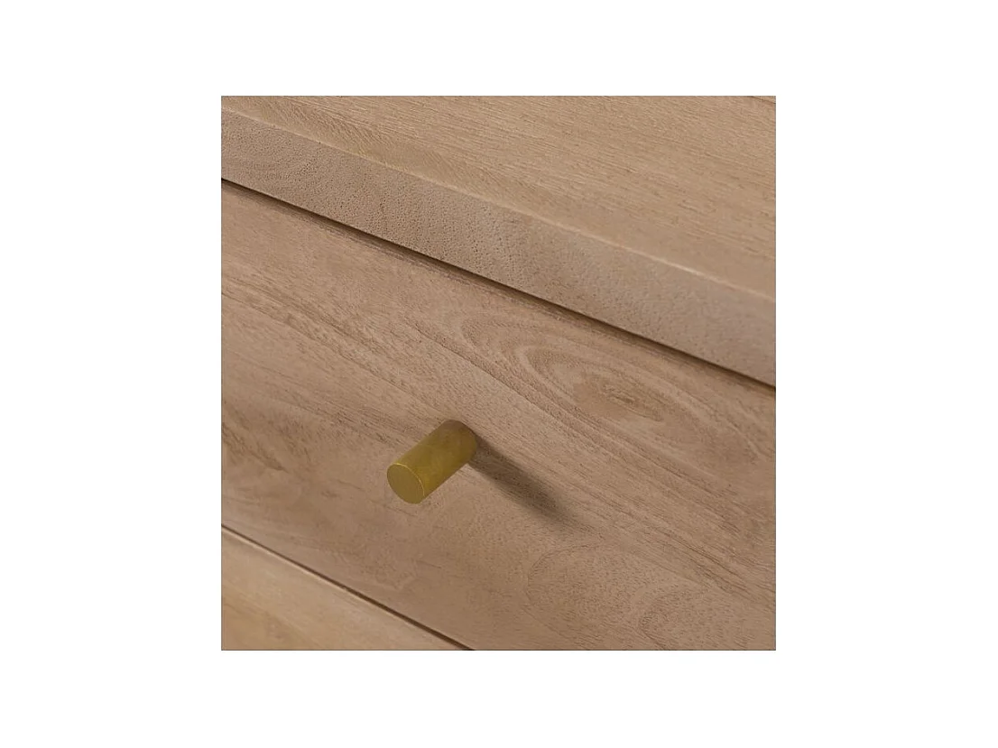 Cassettiera a 8 cassetti in legno di mango con gambe in metallo dorato - Bran