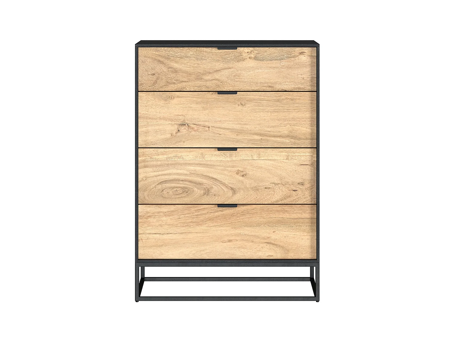 Cassettiera a 4 cassetti in legno d'acacia con gambe in metallo - Jakson