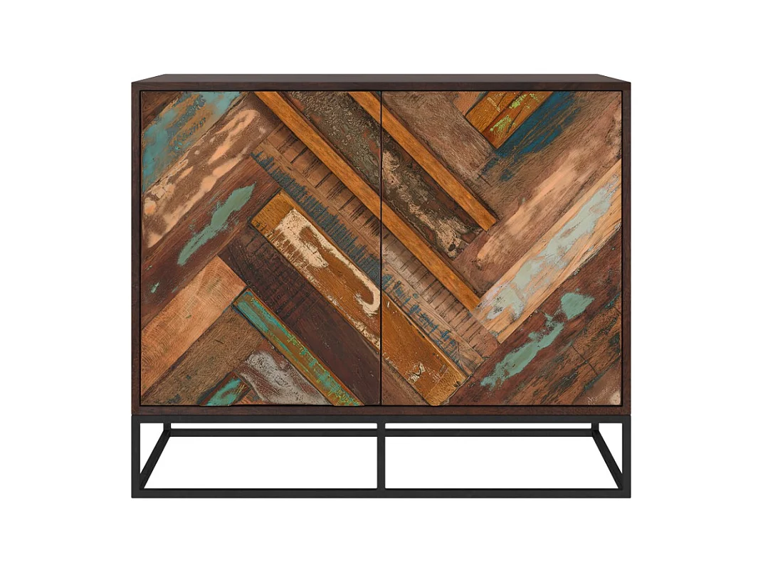 Cómoda de 2 puertas en madera de acacia y madera reciclada - Krabi