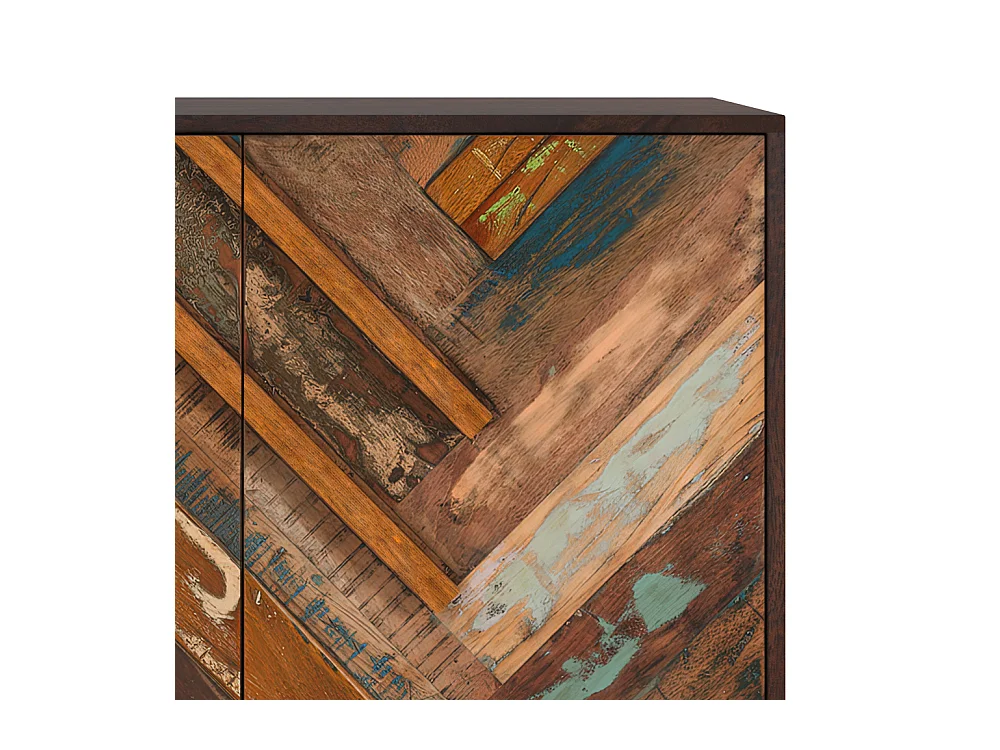 Commode 2 portes en bois d'acacia et bois recyclé - Krabi