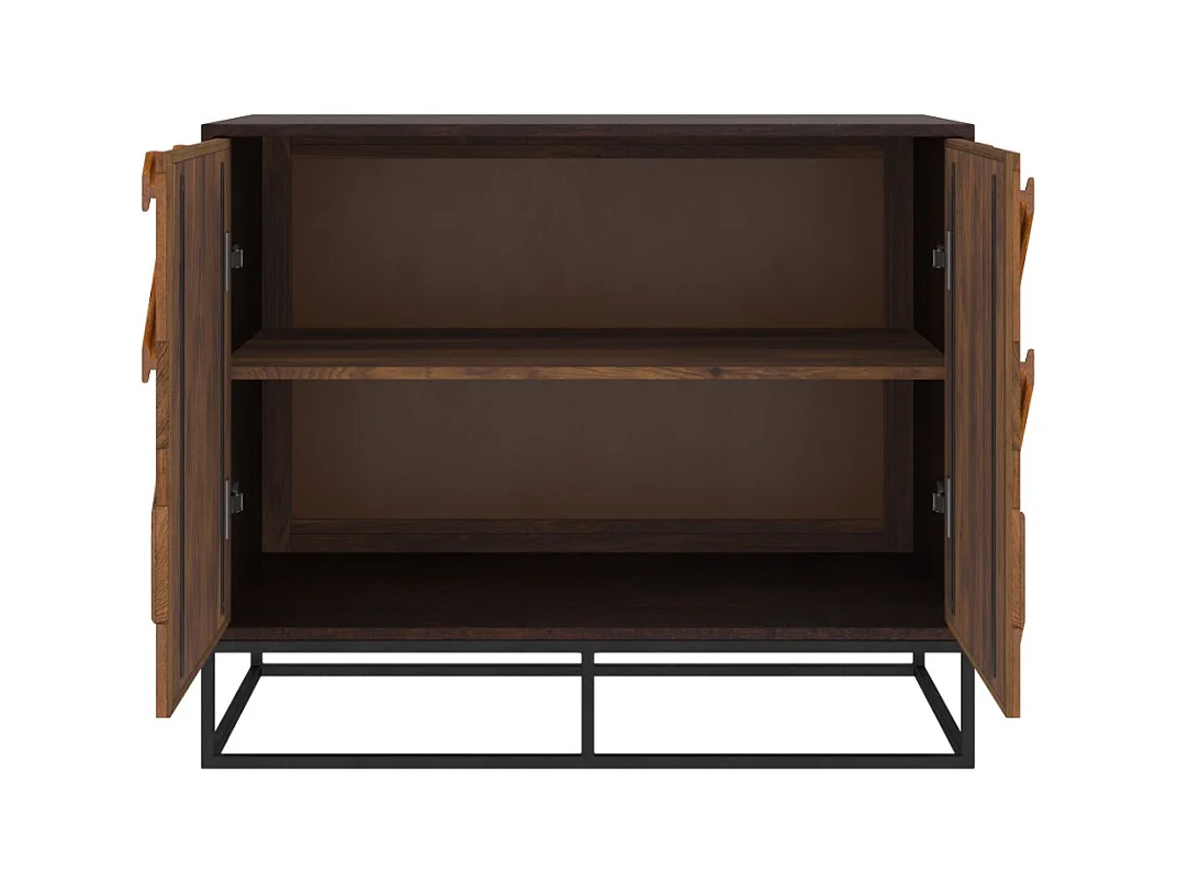 Commode 2 portes en bois d'acacia et bois recyclé - Krabi