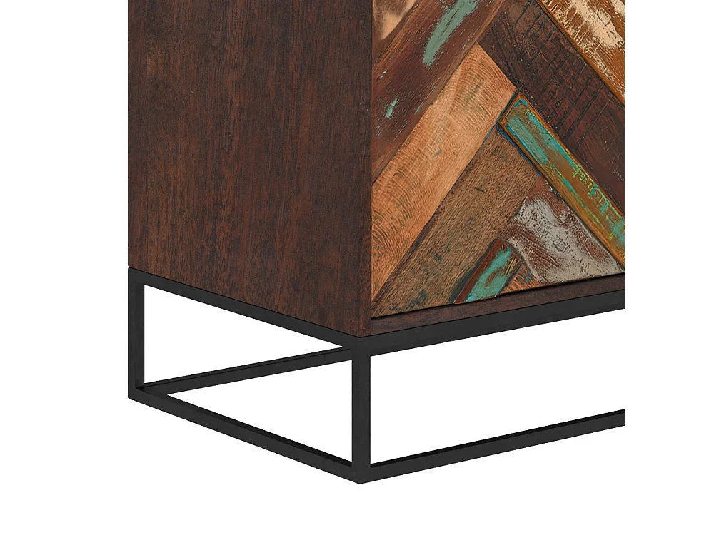 Cassettiera a 2 ante in legno di acacia e legno riciclato - Krabi