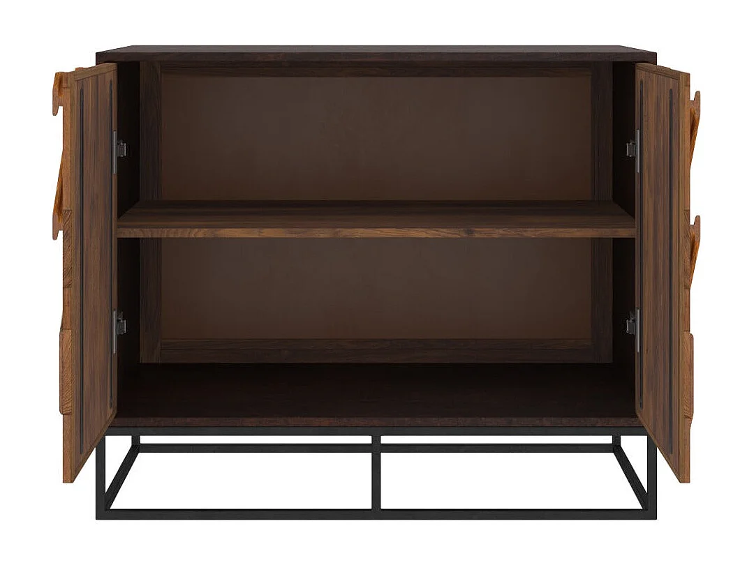 Cassettiera a 2 ante in legno di acacia e legno riciclato - Krabi