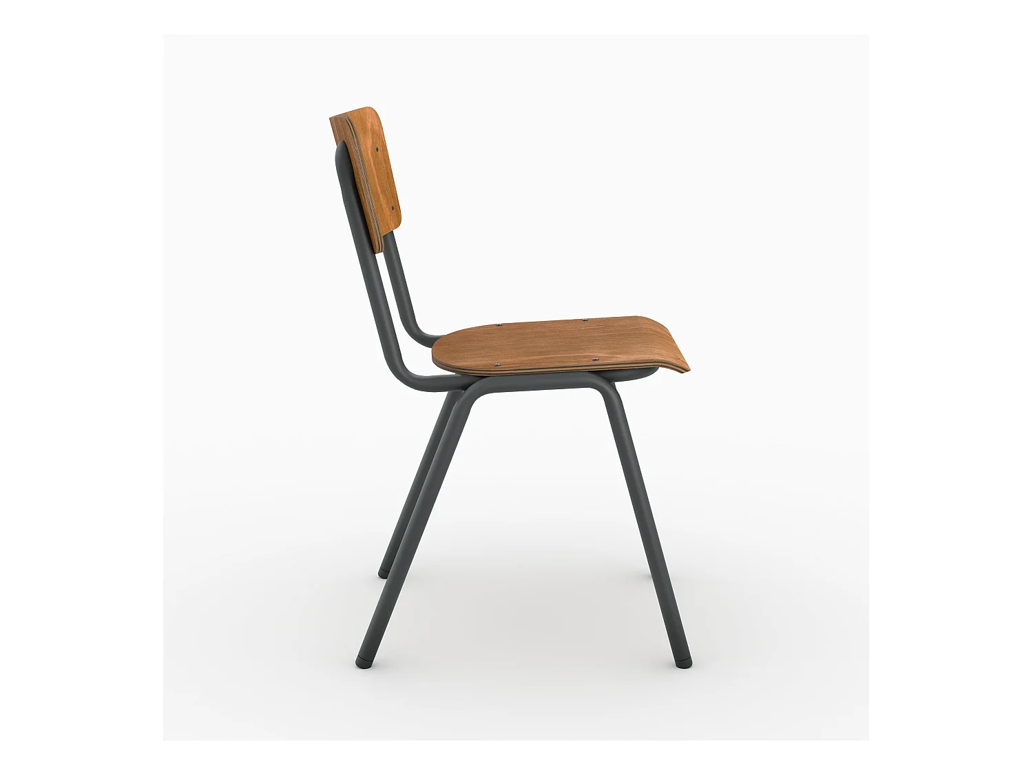 Set de 2 sillas escolares apilables de madera oscura - Clem