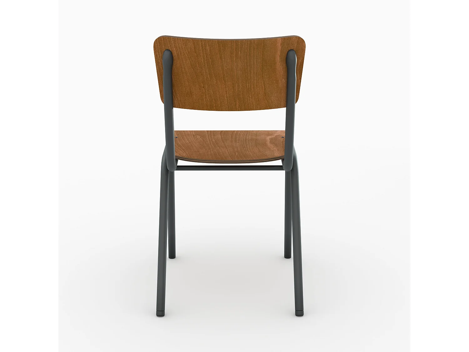 Lot de 2 chaises écolier empilables en bois foncé - Clem