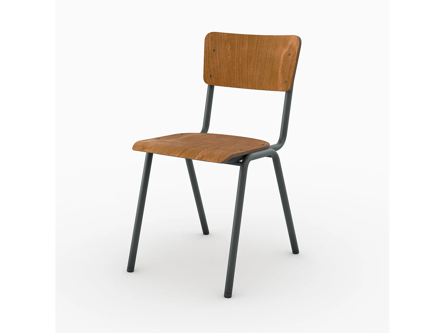 Set di 2 sedie scolastiche impilabili in legno scuro - Clem