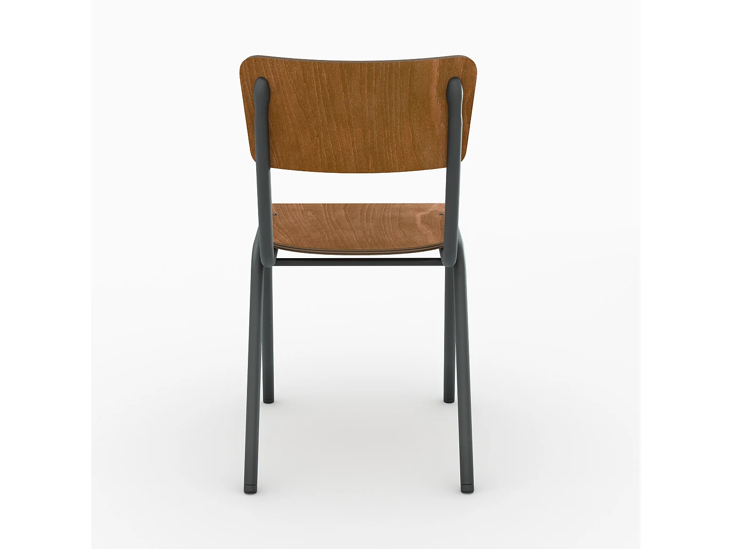 Lot de 2 chaises écolier empilables en bois foncé - Clem