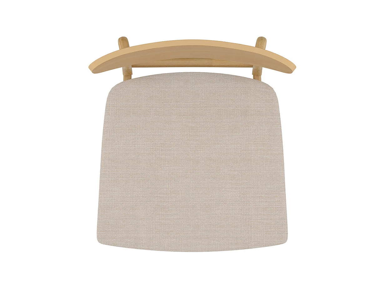 Lot de 2 chaises en tissu beige et bois clair - Lana