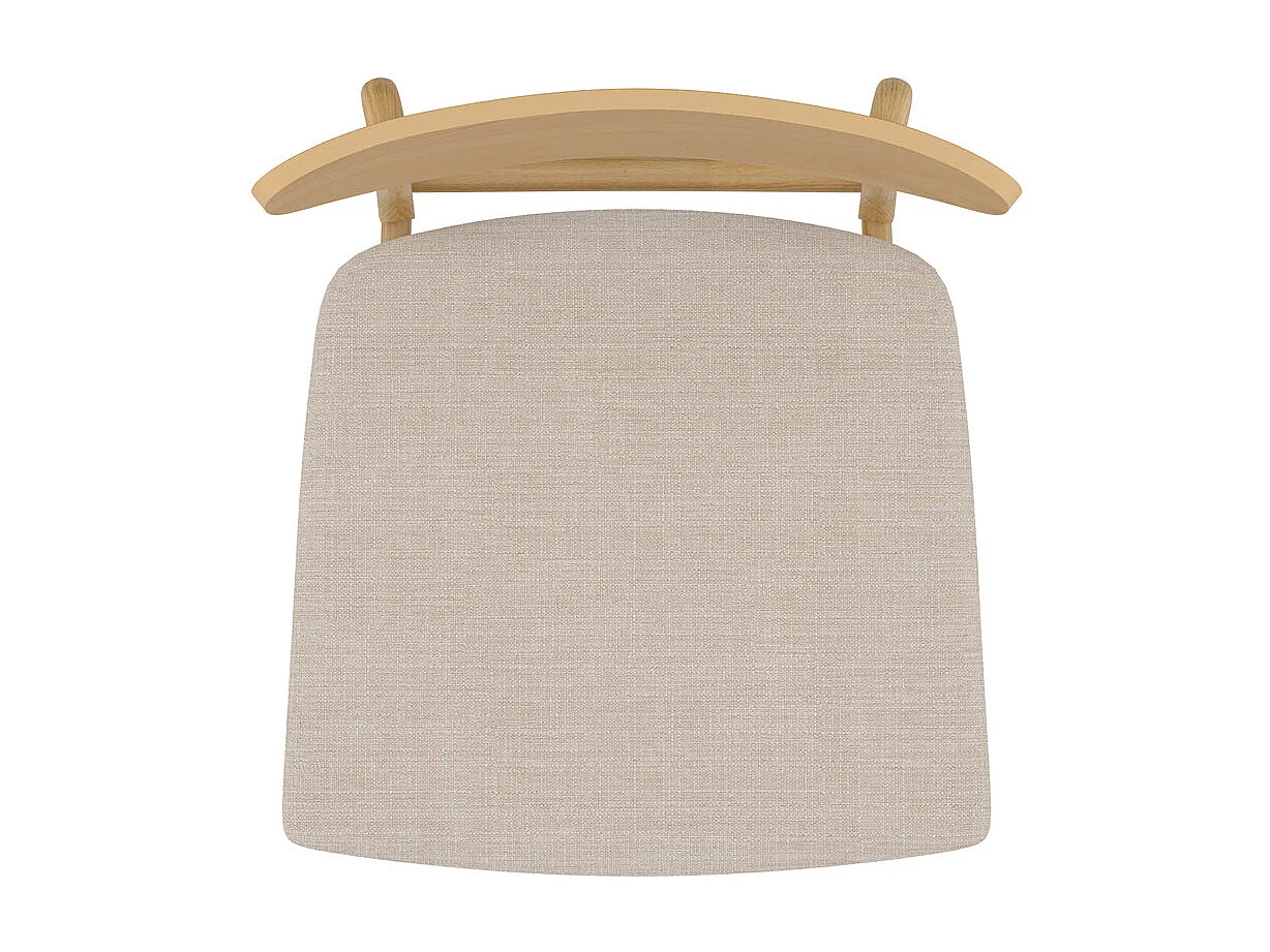 Lot de 2 chaises en tissu beige et bois clair - Lana