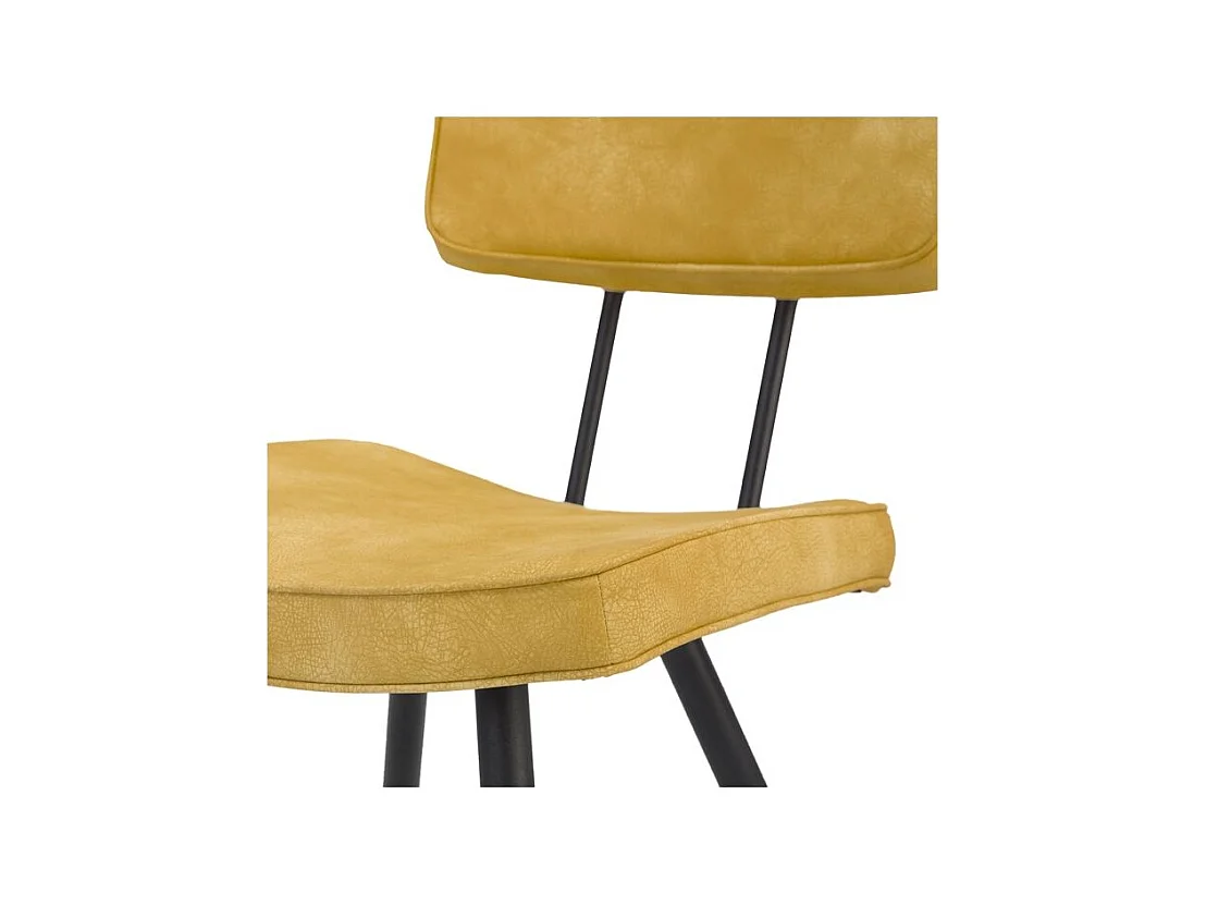 Set di 2 sedie in pelle sintetica, giallo - Texas