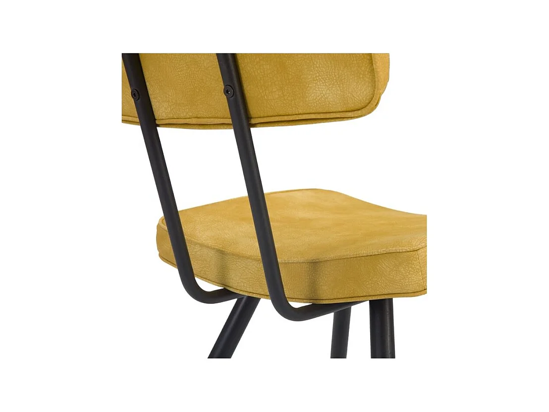 Set di 2 sedie in pelle sintetica, giallo - Texas