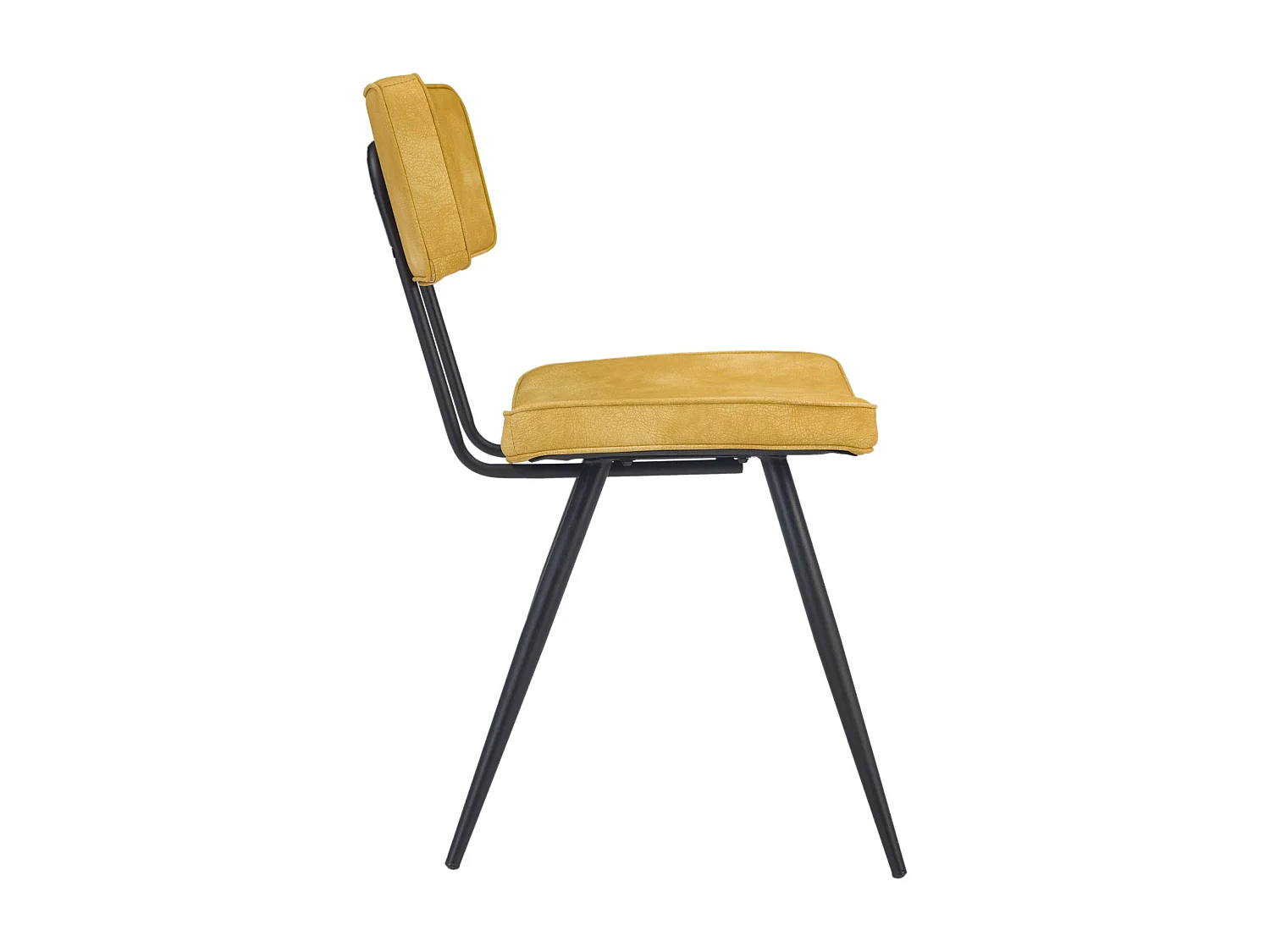 Lot de 2 chaises en cuir synthétique jaune - Texas