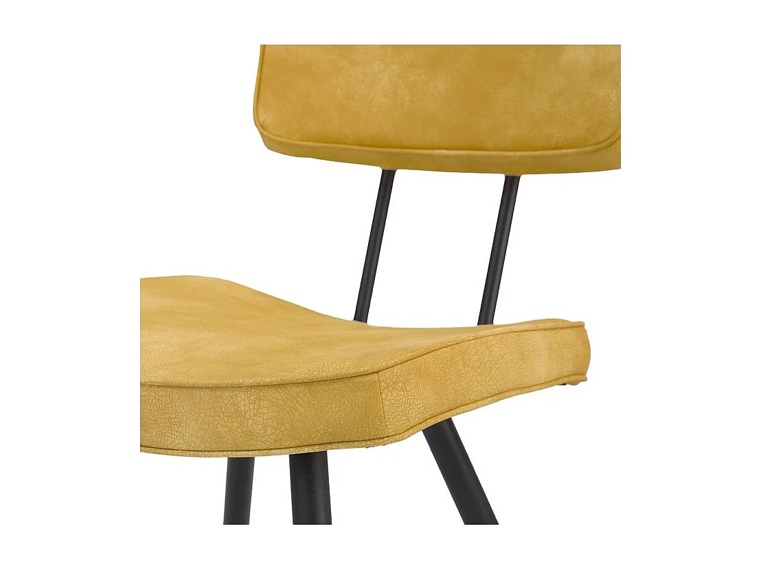 Lot de 2 chaises en cuir synthétique jaune - Texas