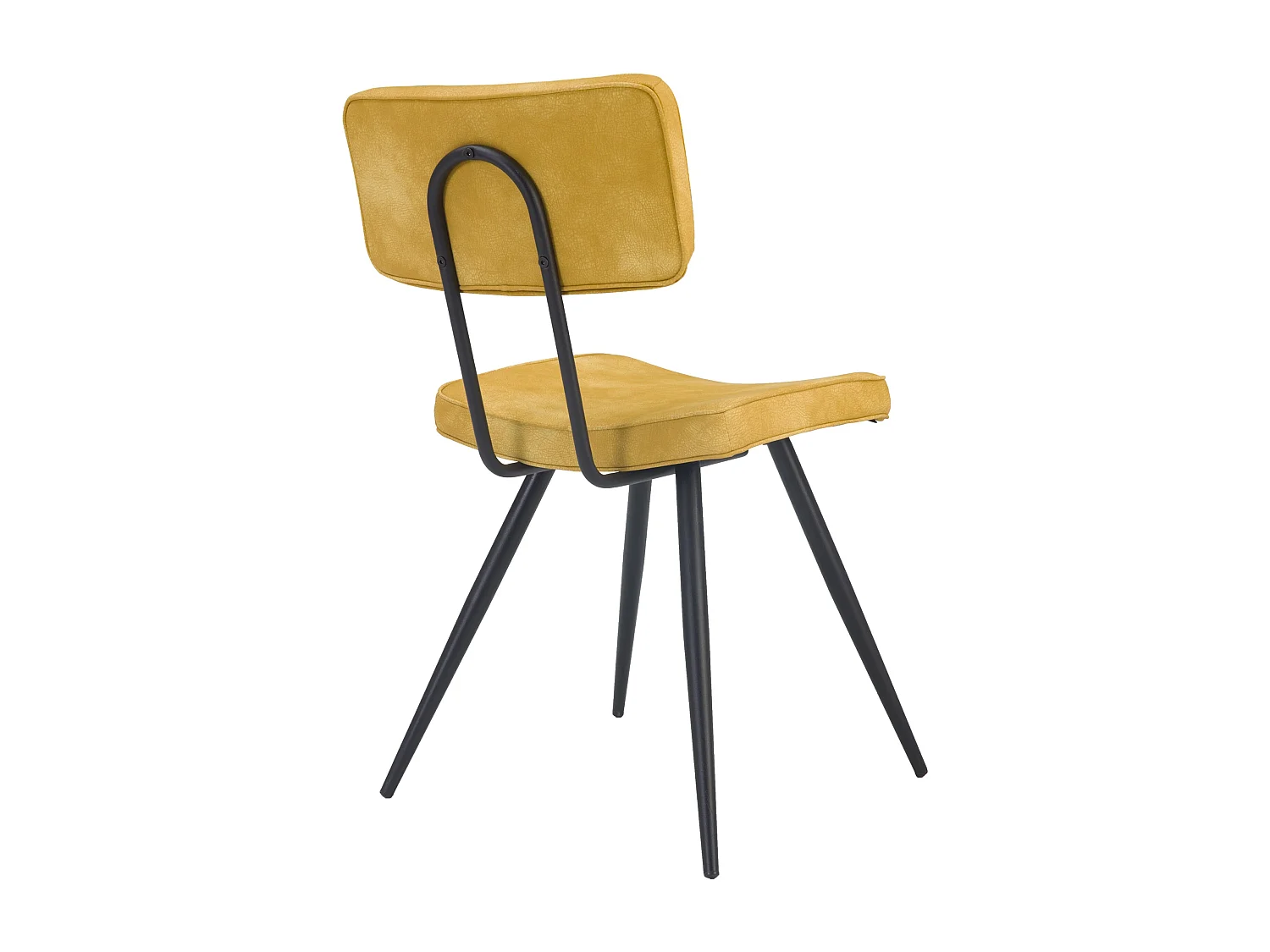 Lot de 2 chaises en cuir synthétique jaune - Texas