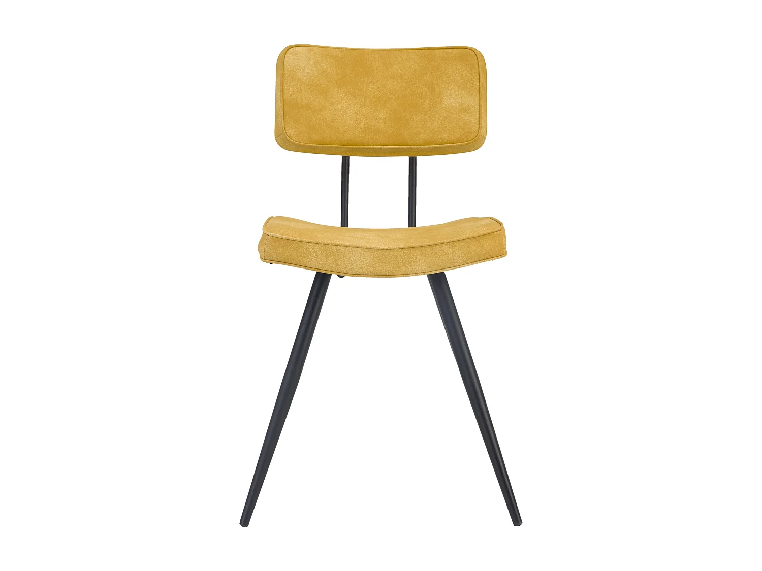 Lot de 2 chaises en cuir synthétique jaune - Texas