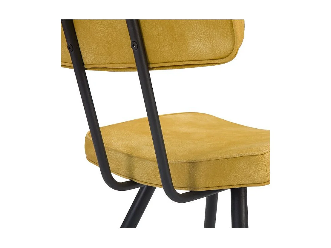 Lot de 2 chaises en cuir synthétique jaune - Texas