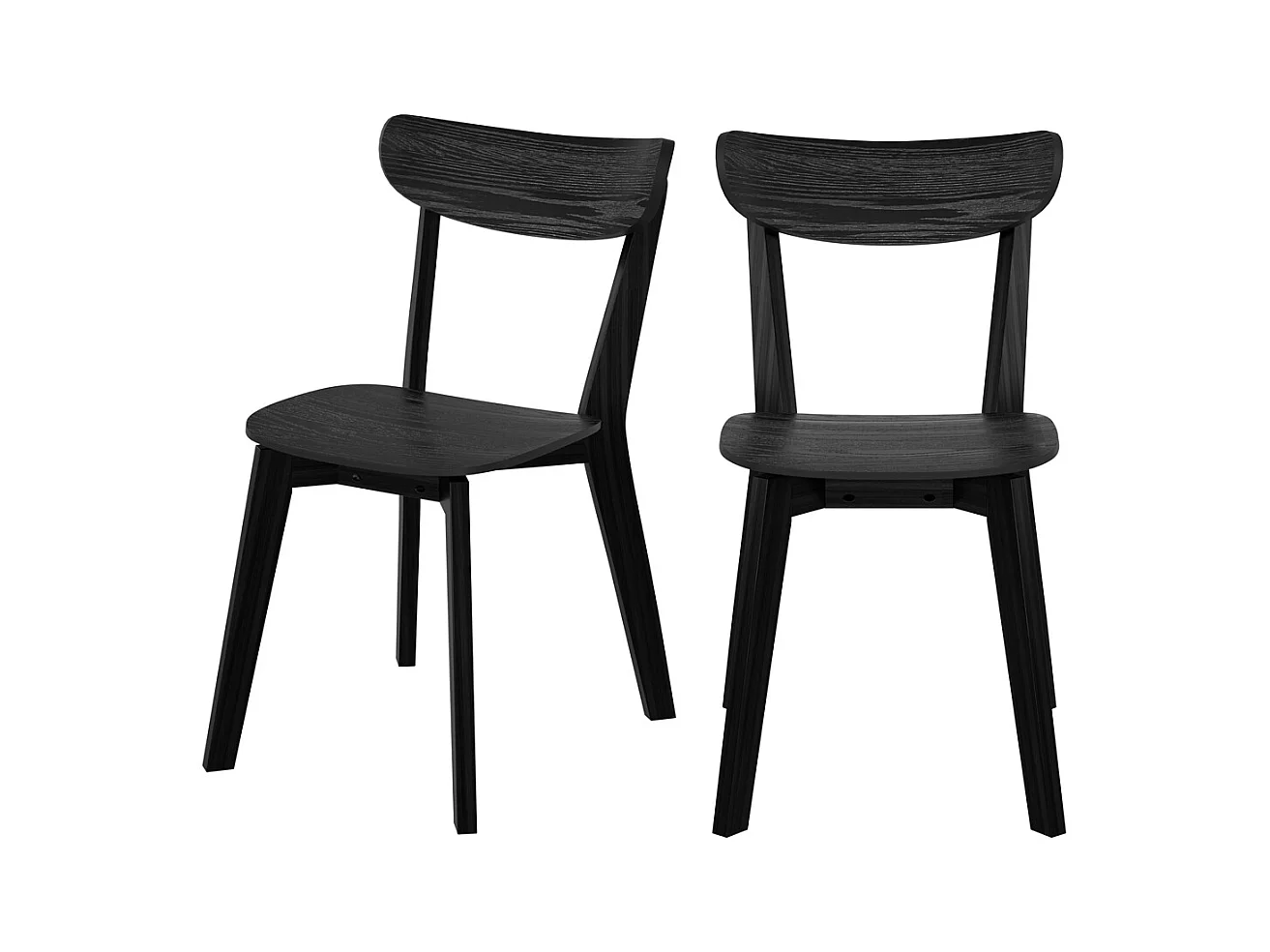 Lot de 2 chaises en bois noir - Tabata