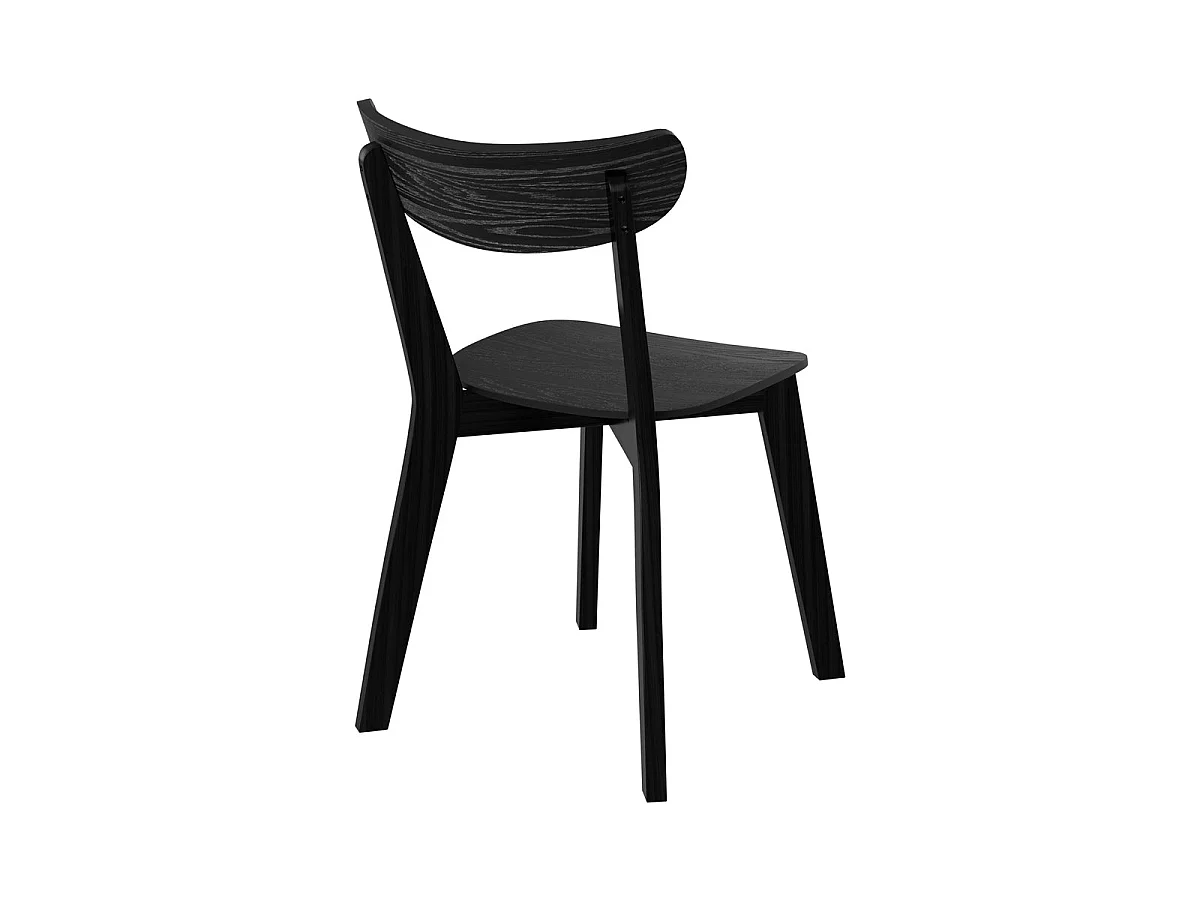 Lot de 2 chaises en bois d'hévéa noir - Tabata