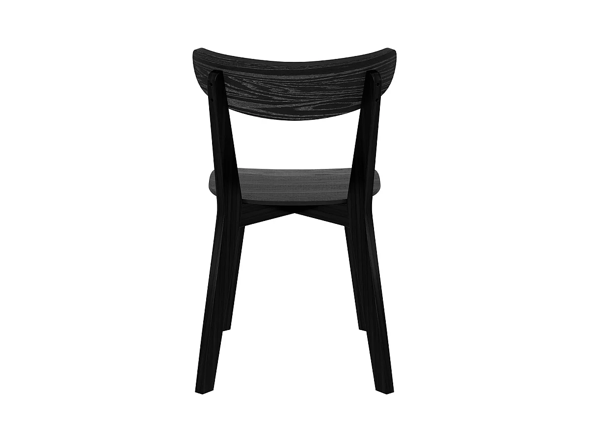 Lot de 2 chaises en bois d'hévéa noir - Tabata