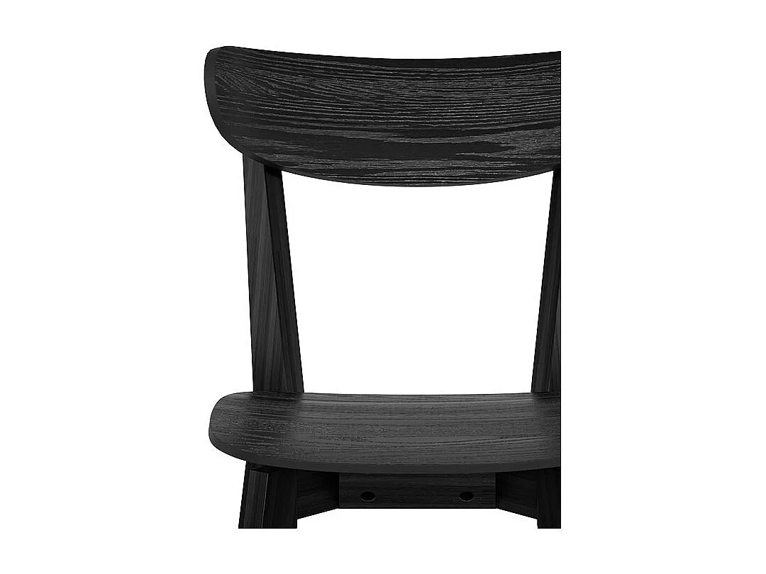 Lot de 2 chaises en bois d'hévéa noir - Tabata