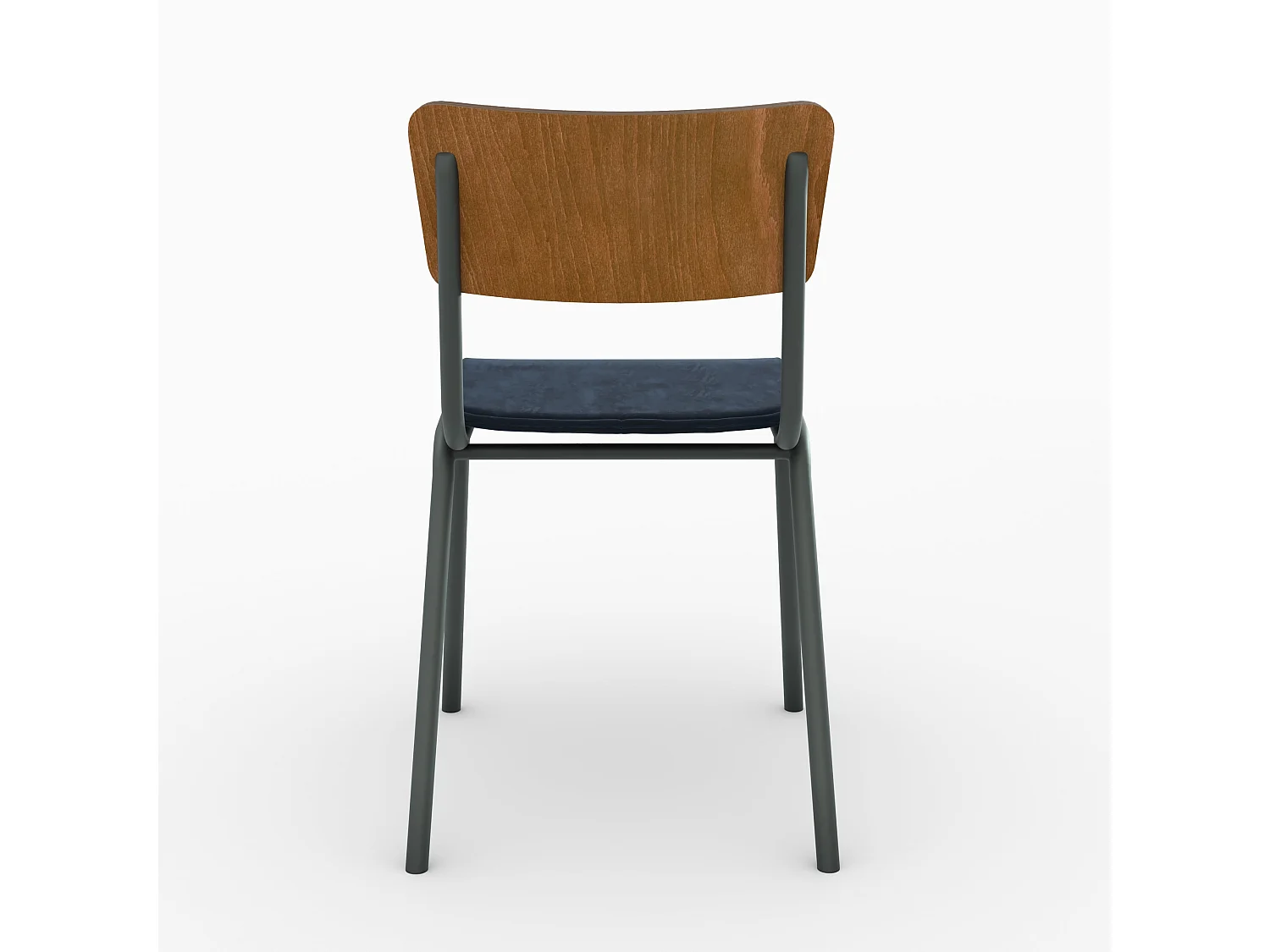 Lot de 2 chaises en bois foncé et velours bleu - Nico