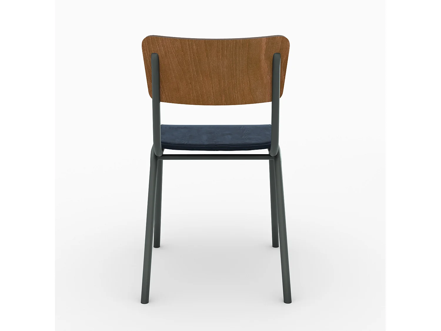 Set di 2 sedie in legno scuro e velluto blu - Nico