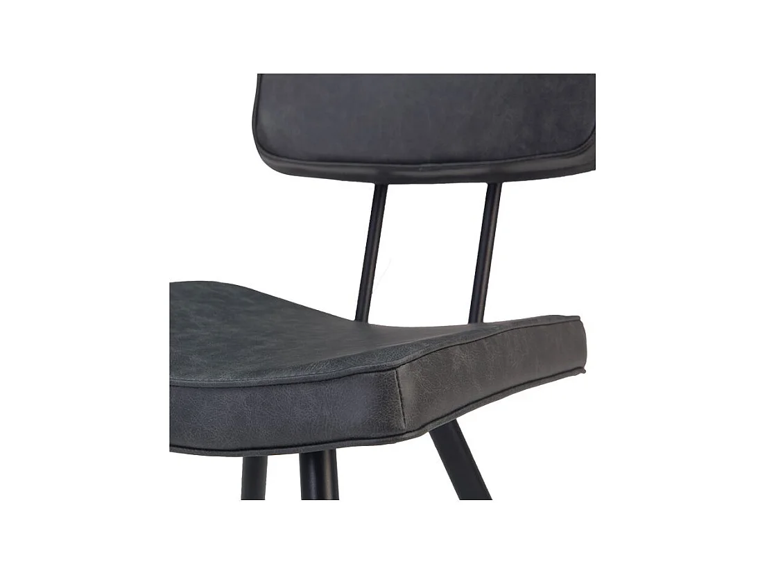 Set de 2 sillas de cuero sintético gris/negro - Texas