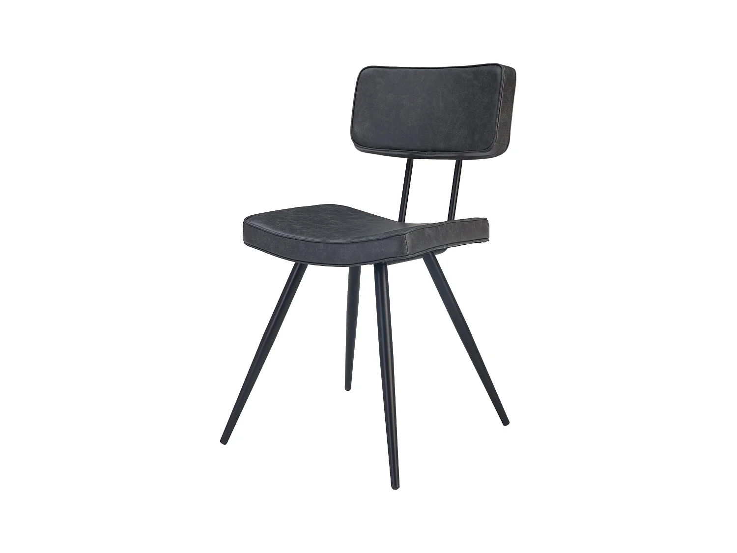 Set de 2 sillas de cuero sintético gris/negro - Texas