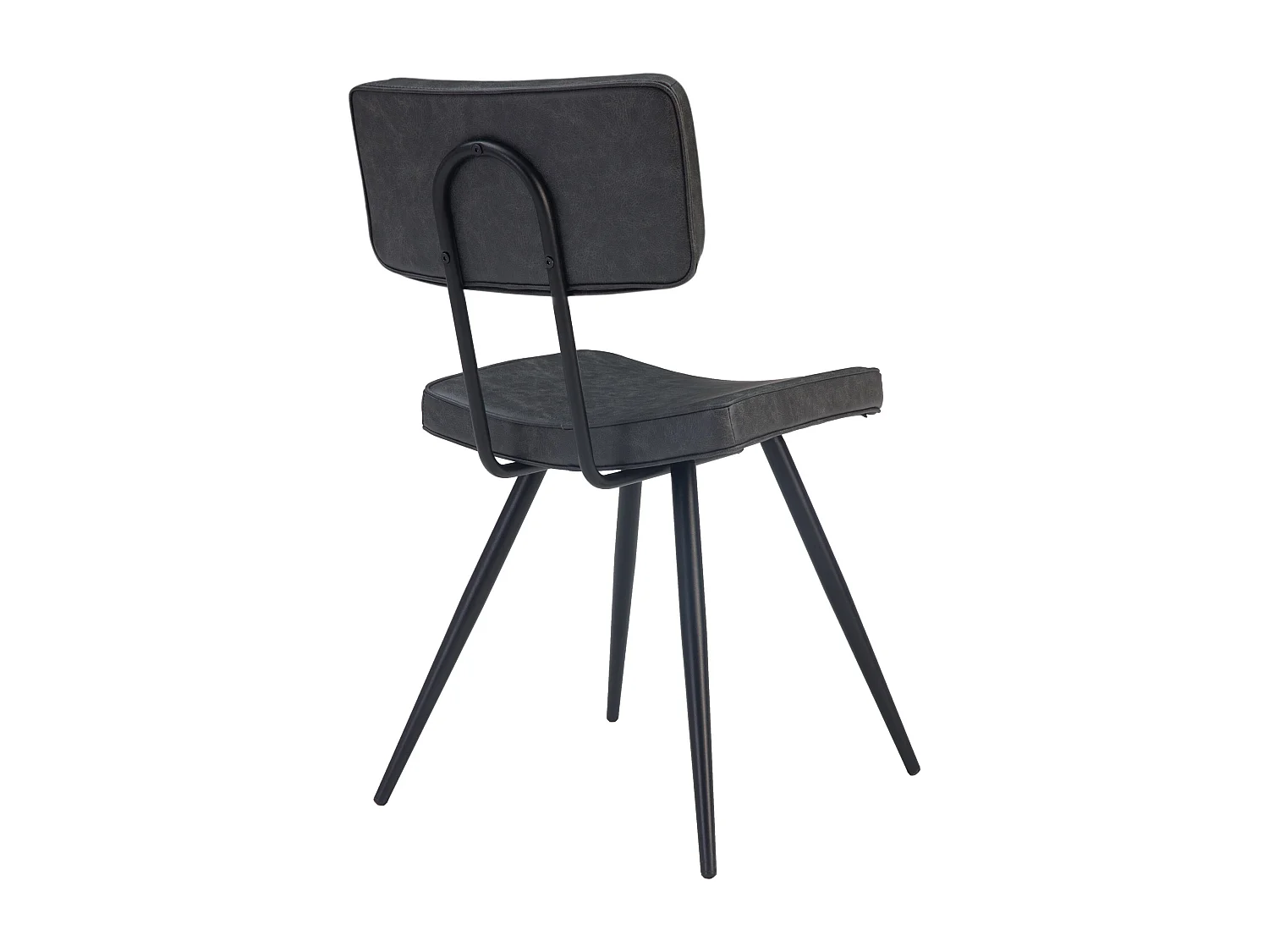 Lot de 2 chaises en cuir synthétique gris / noir - Texas