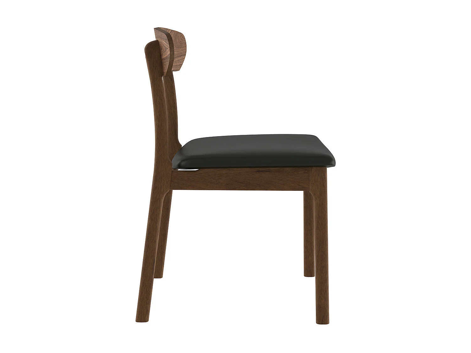 Set de 2 sillas en cuero sintético negro y madera clara - Lana