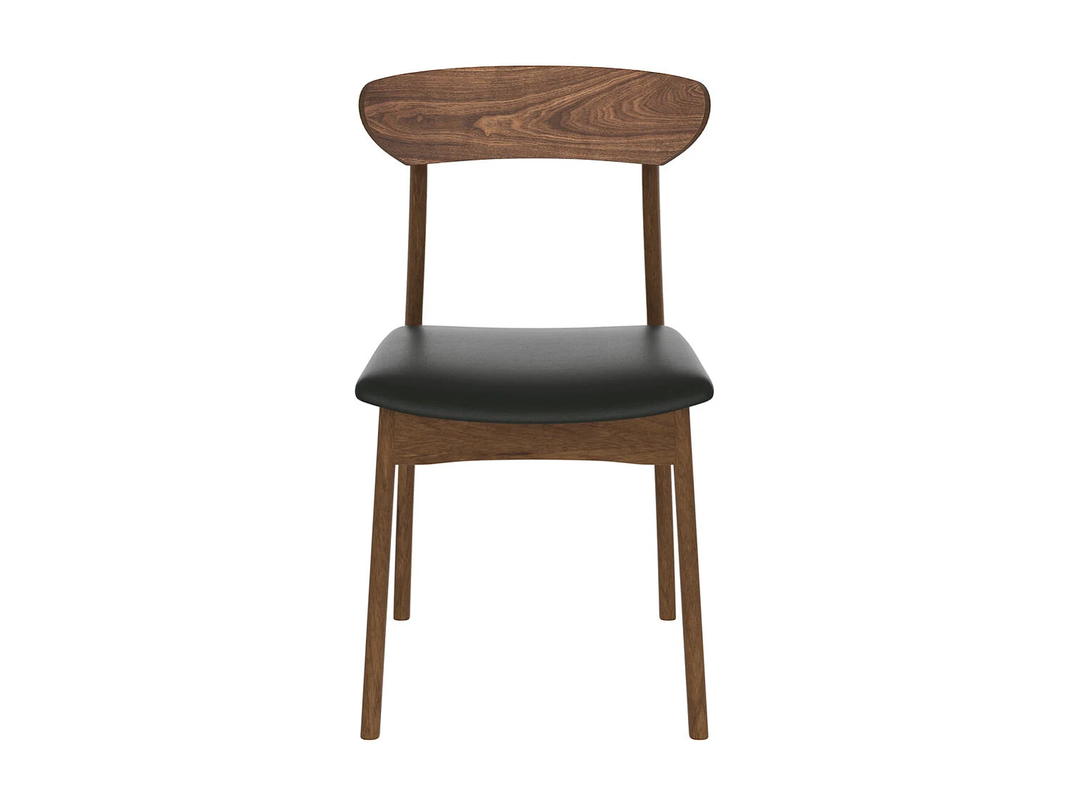 Set di 2 sedie in pelle sintetica nera e legno chiaro - Lana