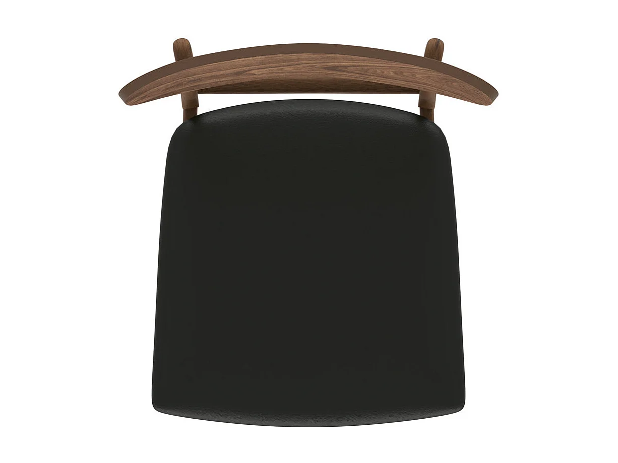 Set di 2 sedie in pelle sintetica nera e legno chiaro - Lana