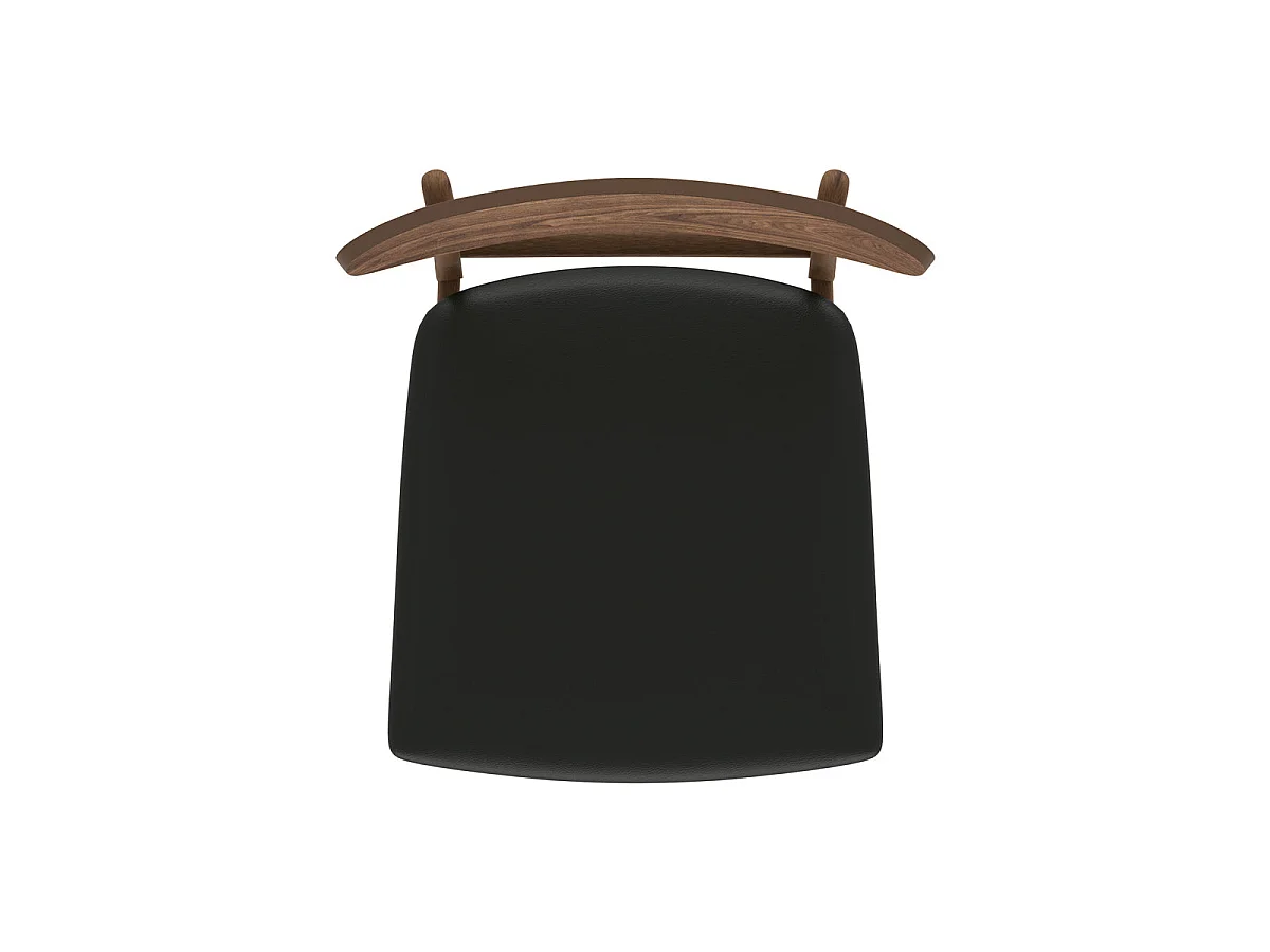 Lot de 2 chaises en cuir synthétique noir et bois foncé - Lana