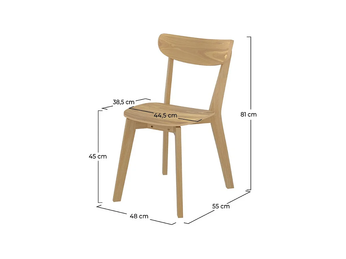 Set di 2 sedie in legno chiaro - Tabata