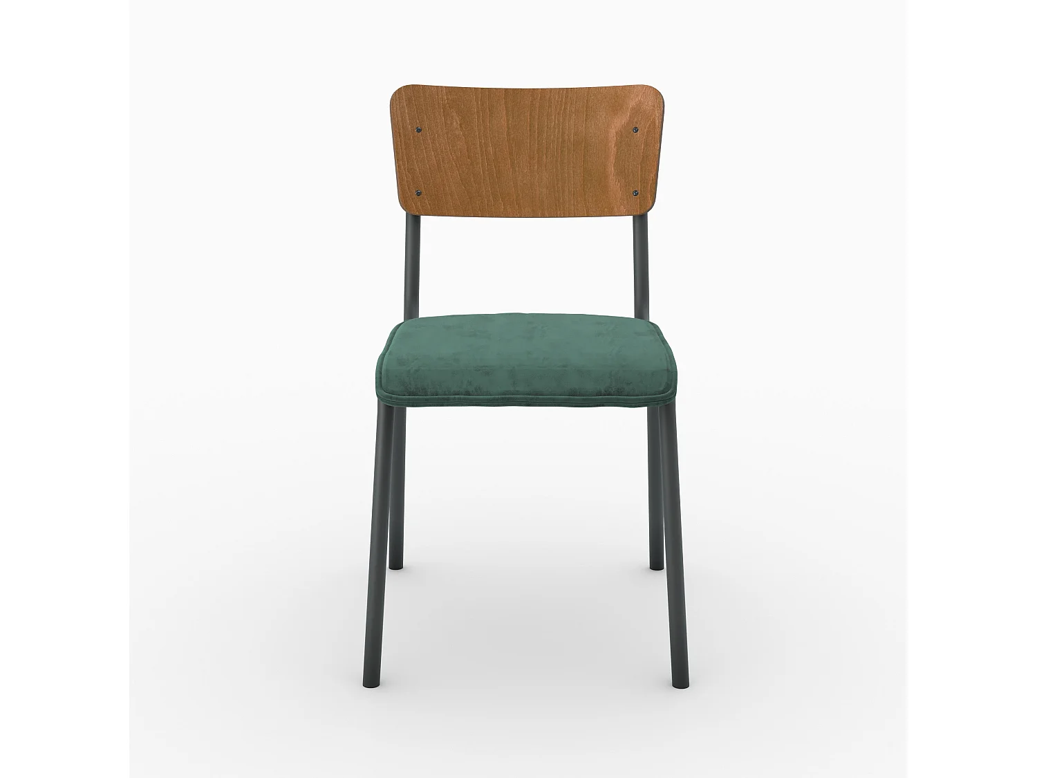 Set de 2 sillas de madera oscura y terciopelo verde - Nico