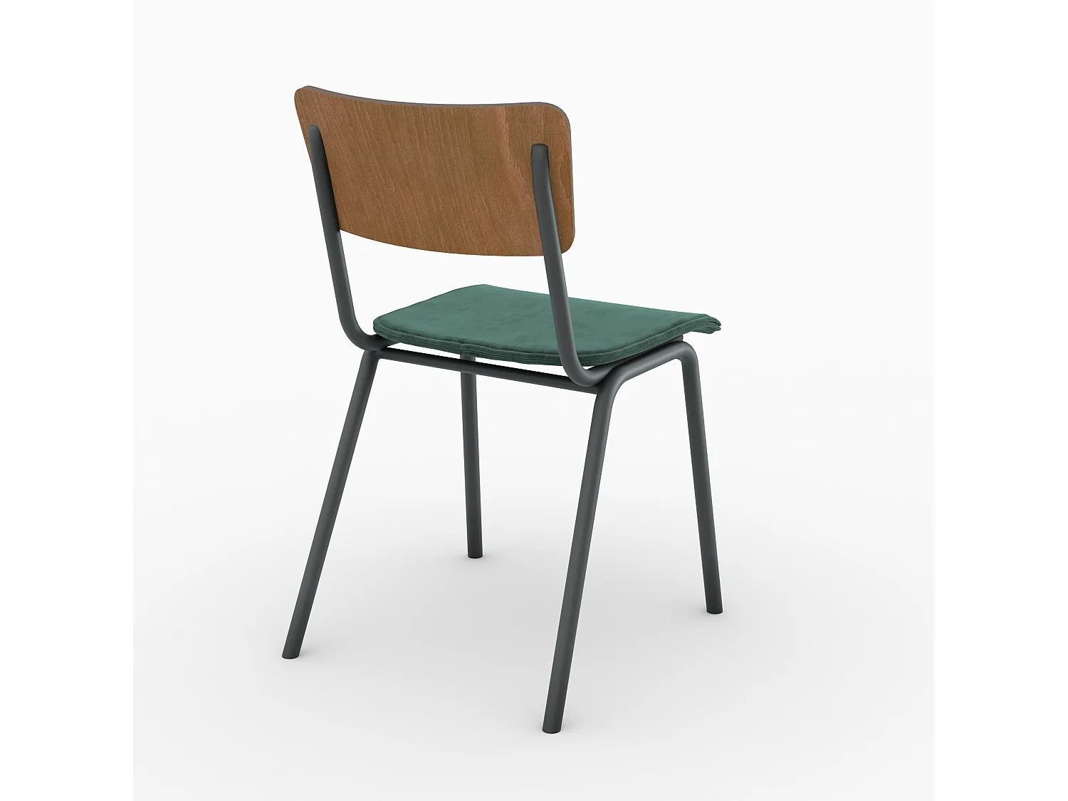 Set de 2 sillas de madera oscura y terciopelo verde - Nico