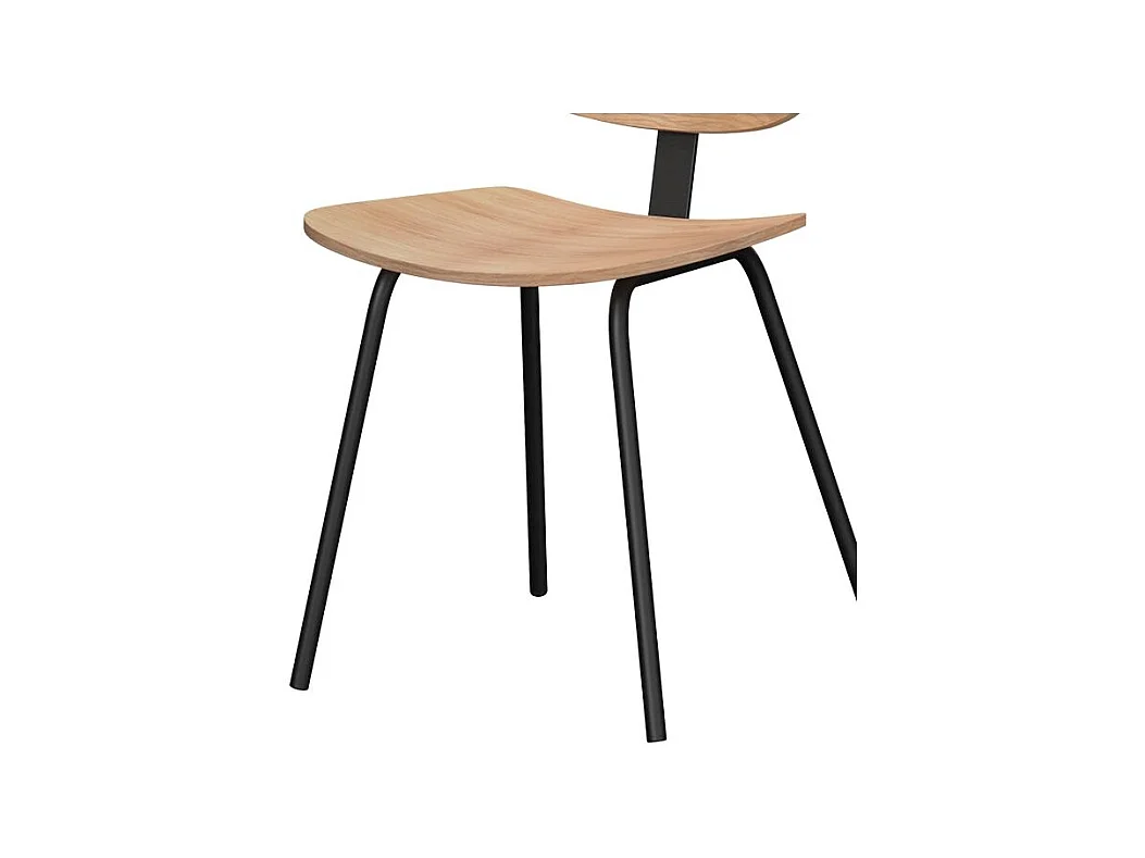 Set de 2 sillas de chapa de fresno con patas de metal - Hoodie