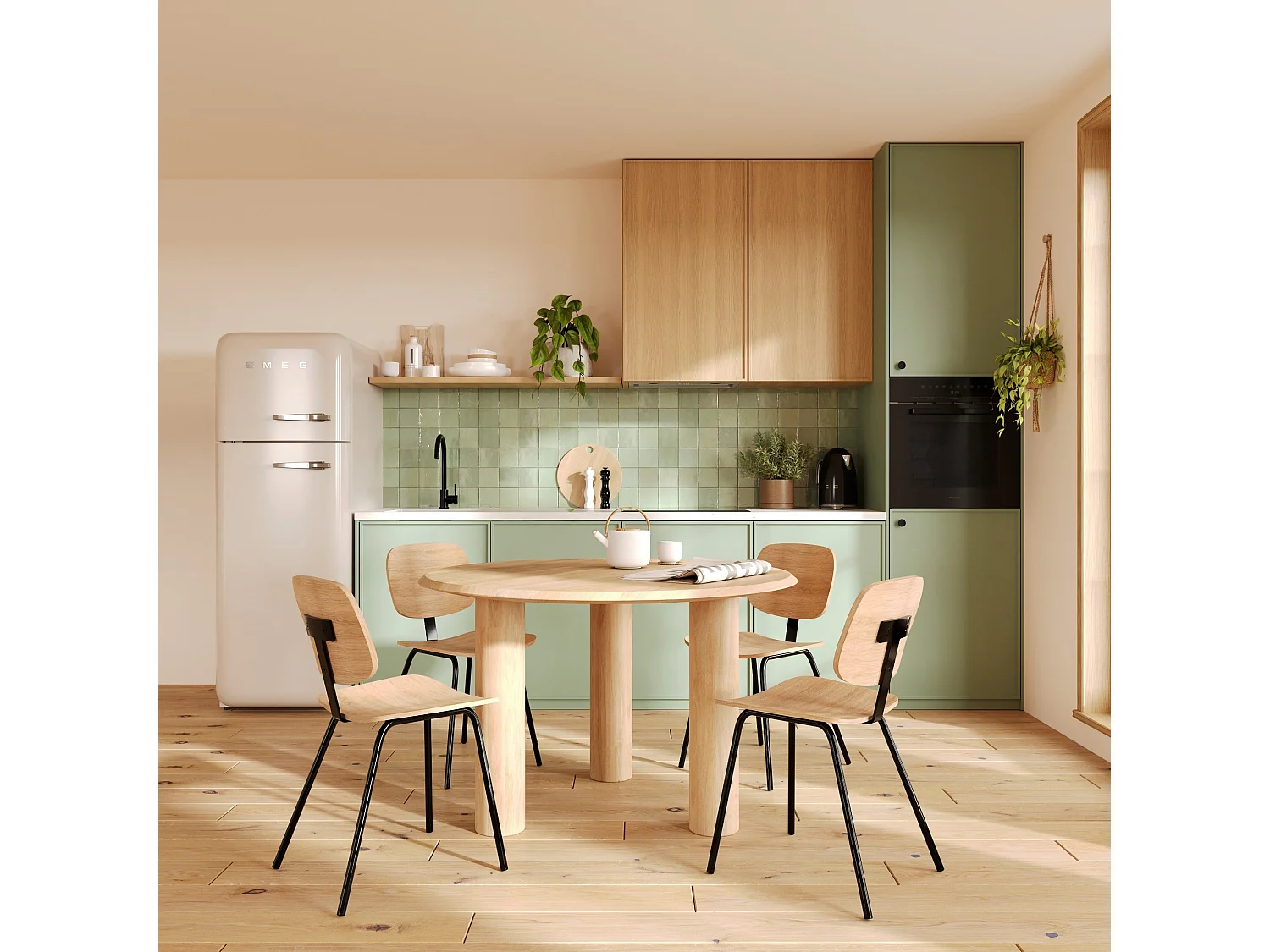 Set de 2 sillas de chapa de fresno con patas de metal - Hoodie