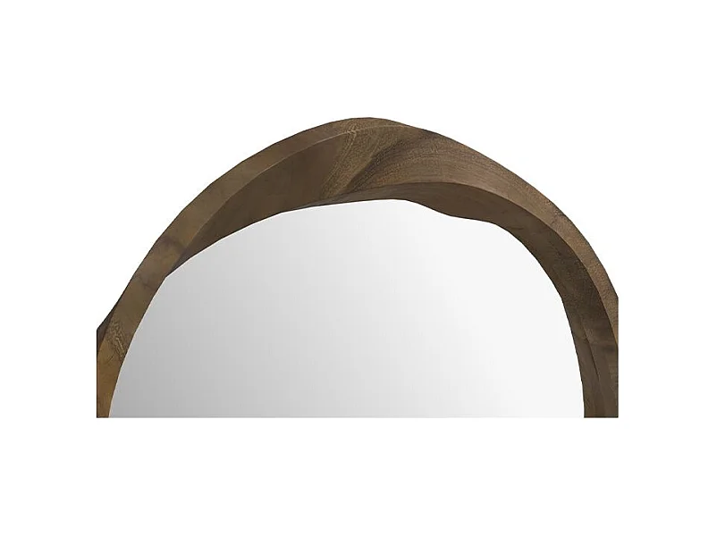 Specchio rotondo in legno di suar ondulato D53 cm - Yong