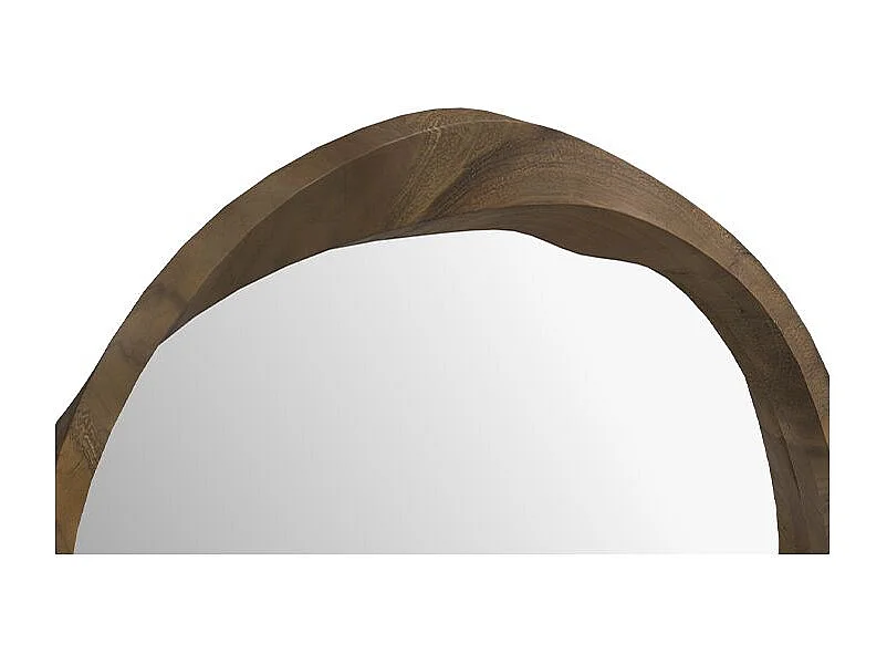 Miroir rond en bois de suar ondulé D53 cm - Yong