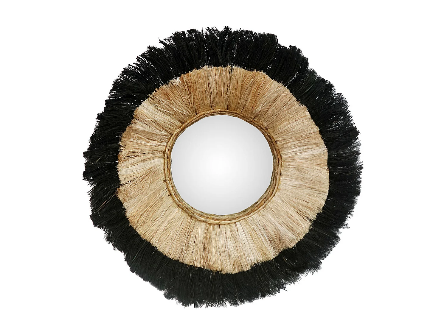 Espejo redondo de 70 cm en material natural - Vahé