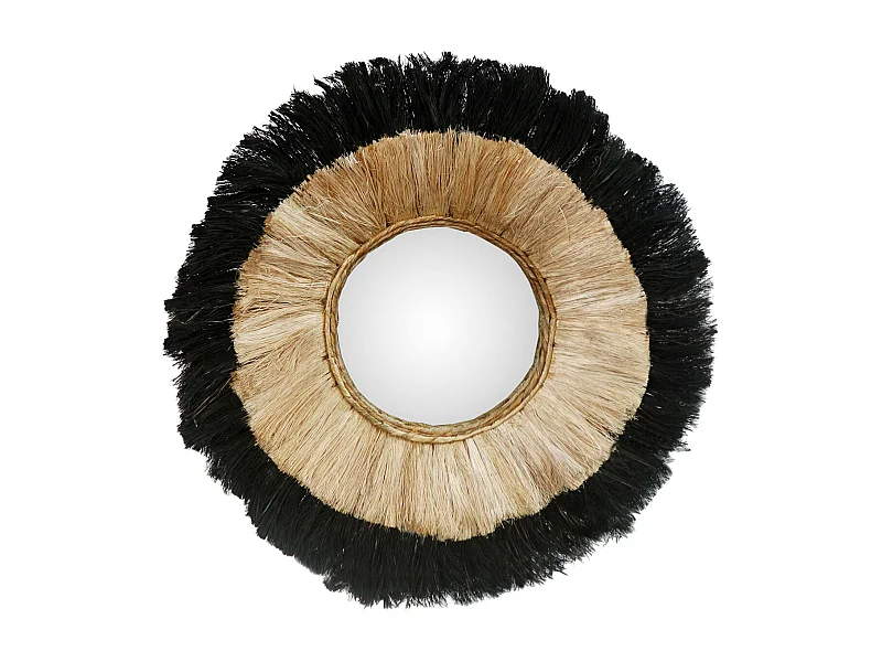 Espejo redondo de 70 cm en material natural - Vahé