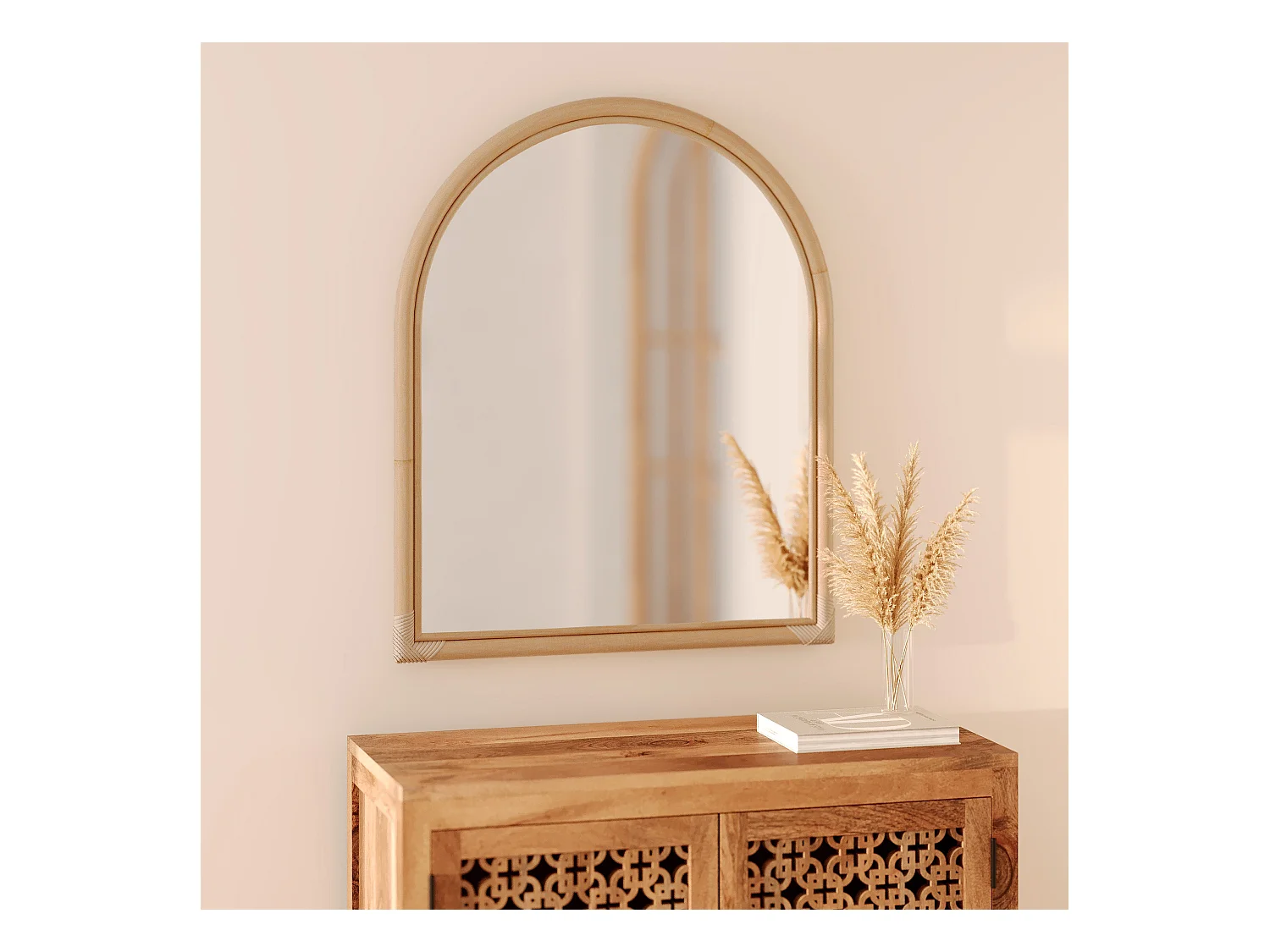 Miroir en rotin naturel - Indra