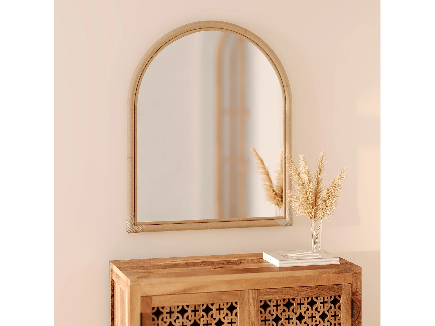 Specchio in rattan naturale - Indra