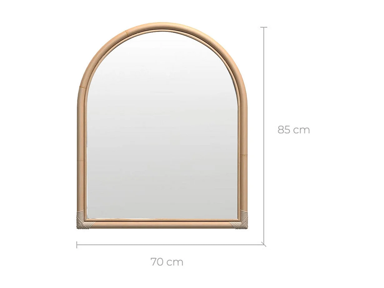 Specchio in rattan naturale - Indra